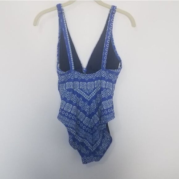 Robin Piccone Front Tie One-Piece Swimsuit Cornflower 6 NWT - Picture 8 of 13